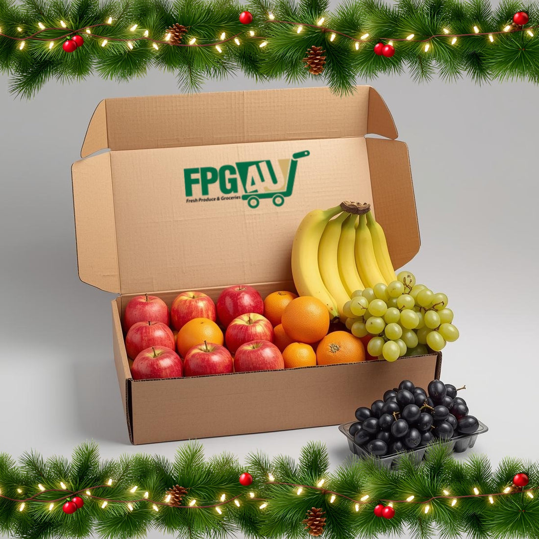 Weekly Fresh Fruit Box | Apples, Bananas, Clementines, Green &amp; Black Grapes – Fresh Delivery UK
